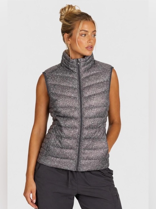 blanc noir Jackets & Blazers - Be By Blanc Noir Heather Gray Down & Feathers Quilted Lightweight Packable Vest